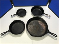 4 Cast- Iron Skillets: 1 Wagner
