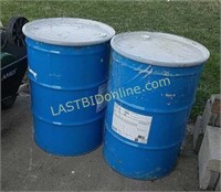2 Steel 53 gallon Barrels with Lids #1