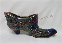 Smith Glass Daisy & Button Carnival Glass Shoe