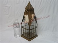 Metal & Glass Church Tealight Lantern ~ New