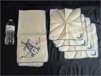 Vintage Windmill Tablecloth & Matching Napkins
