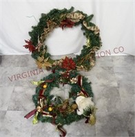 Artificial Christmas Wreaths ~ Lot of 2