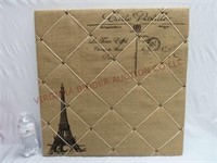 Burlap Wrapped Paris Bulletin Board ~ 24"x24"