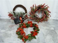 Christmas Holiday Wreaths ~ Lot of 3