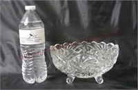 Crystal Oval Open Candy Dish ~ Pinwheel & Star