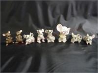 Vintage Miniature Bone China Mice ~ Lot of 8