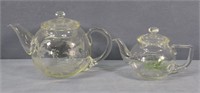 (2) Early Pyrex Glass Teapots