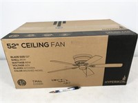 1 fan, Hyperikon 62W 52" ceiling fan, wooden