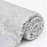 Sequin Fabric by The 4 Yards Silver Sequin F
