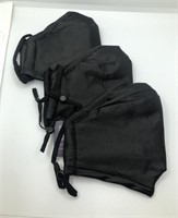 New 3 pack adjustable black silk masks adult