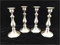Brushed Nickel Plated Brass Candlesticks