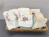 Embroidered Linens & Doilies, etc