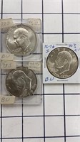 Eisenhower Dollars 1972,73,76 Silver