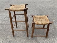 Vintage Rush Seat Barstool & Stool