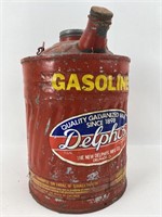 Vintage Delphos Galvanized 1 Gal Gas Can