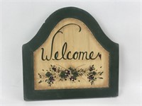 Vintage 11.25" x 10.75" Wood Welcome Sign