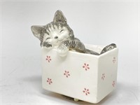 Vintage Otagiri Porcelain rotating cat music box