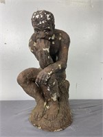 15" "The Thinker" Outdoor Statue