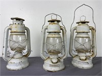 3 Vintage Metal Lanterns