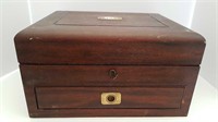 ANTIQUE FLATWARE CHEST WITH DRAWER