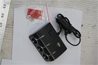 Dual USB and 3 12V ports car adapter/charger