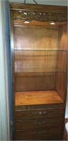 Lighted cabinet/display case with 3 drawers