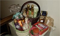 Baskets of Soaps, Lotions, Perfumes, etc.