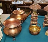 Mini oil lamps copper teapot and more