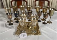 Silver Plate Goblets & Tray