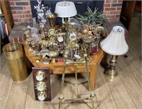 ASSORTED BRASS AND OTHER DECOR.