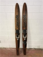 Wooden water skis cascade adult combo