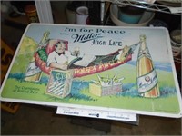 Miller High Life Beer Sign - Embossed