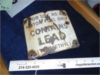 Old Porcelain Gas Pump Plate