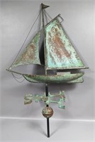 Vintage Copper Sailboat Weathervane