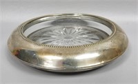 Sterling Silver & Glass Ashtray