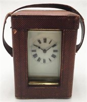 French Time-Only Carriage Clock w/Travel Case.
