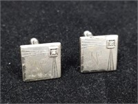 Monogrammed Sterling Silver Cuff Links