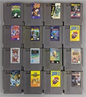 Sixteen Vintage Nintendo Game Cartridges