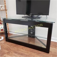 Glass TV table with shelves (2)