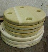 (7) Wooden Crock Weights - (4) #3 & (3) #5