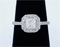 $8300 1.19cts Diamond 14k White Gold Ring