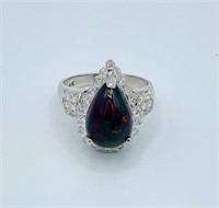 $8000 Custom 14k Gold 3.30ct Black Fire Opal