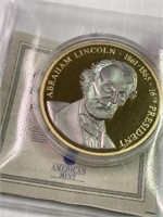 Abraham Lincoln 32 gr 24k gold w/platinum layered