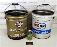 Pair of Vintage Grease Cans