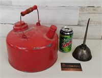 Red Gas Can & Vintage Oiler