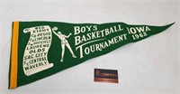 Vintage 1962 Boys Basketball Tournament Pennant