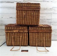 3 Wicker Storage Containers