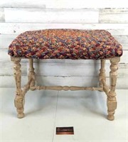 Vintage Woven Fabric Bench  18" by 13"