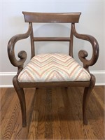Wood Curved Arm Chair 32"H x 20"H x 18"D