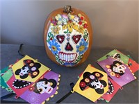 Day of The Dead Decor (Signed Pumpkin)